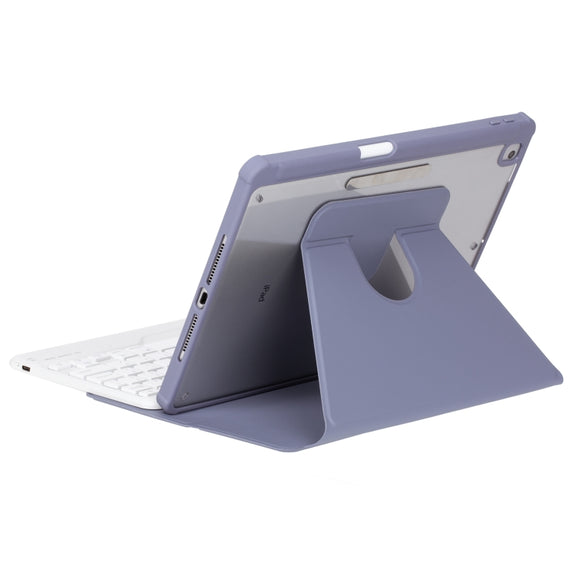 For iPad Pro 11 2024 L13-B 360 Rotation Acrylic Transparent Bluetooth Keyboard Leather Case(Purple)