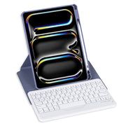 For iPad Pro 11 2024 L13-B 360 Rotation Acrylic Transparent Bluetooth Keyboard Leather Case(Purple)