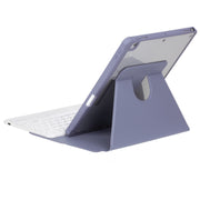 For iPad Pro 11 2024 L13-B 360 Rotation Acrylic Transparent Bluetooth Keyboard Leather Case(Purple)