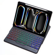For iPad Pro 11 2024 L13-BS 360 Rotation Acrylic Transparent Bluetooth Keyboard Leather Case with Backlight(Black)