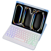 For iPad Pro 11 2024 L13-BS 360 Rotation Acrylic Transparent Bluetooth Keyboard Leather Case with Backlight(Blue)