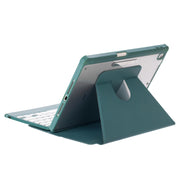 For iPad Pro 11 2024 L13-BS 360 Rotation Acrylic Transparent Bluetooth Keyboard Leather Case with Backlight(Green)