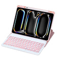 For iPad Pro 11 2024 YL13 360 Rotation Acrylic Transparent Round Keycap Bluetooth Keyboard Leather Case(Pink) - For iPad Pro by PMC Jewellery | Online Shopping South Africa | PMC Jewellery | Buy Now Pay Later Mobicred