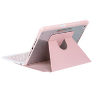 For iPad Pro 11 2024 YL13 360 Rotation Acrylic Transparent Round Keycap Bluetooth Keyboard Leather Case(Pink)