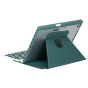 For iPad Pro 11 2024 YL13 360 Rotation Acrylic Transparent Round Keycap Bluetooth Keyboard Leather Case(Green)