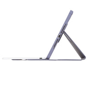 For iPad Pro 11 2024 YL13 360 Rotation Acrylic Transparent Round Keycap Bluetooth Keyboard Leather Case(Purple)