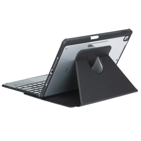 For iPad Pro 11 2024 YL13-A 360 Rotation Acrylic Transparent Round Keycap Bluetooth Keyboard Leather Case With Touch Control(Black)