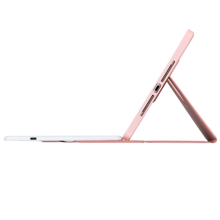 For iPad Pro 11 2024 YL13-A 360 Rotation Acrylic Transparent Round Keycap Bluetooth Keyboard Leather Case With Touch Control(Pink) - For iPad Pro by PMC Jewellery | Online Shopping South Africa | PMC Jewellery | Buy Now Pay Later Mobicred