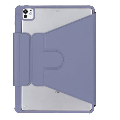 For iPad Pro 11 2024 YL13-A 360 Rotation Acrylic Transparent Round Keycap Bluetooth Keyboard Leather Case With Touch Control(Purple) - For iPad Pro by PMC Jewellery | Online Shopping South Africa | PMC Jewellery | Buy Now Pay Later Mobicred