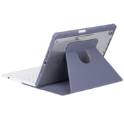 For iPad Pro 11 2024 YL13-A 360 Rotation Acrylic Transparent Round Keycap Bluetooth Keyboard Leather Case With Touch Control(Purple)