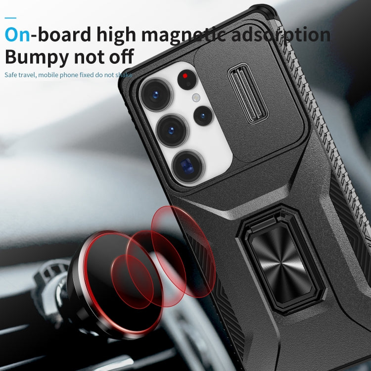 For Samsung Galaxy S25 Ultra 5G Sliding Camshield Holder Phone Case(Black)