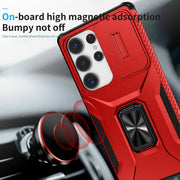 For Samsung Galaxy S25 Ultra 5G Sliding Camshield Holder Phone Case(Red)