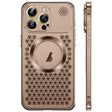 For iPhone 16 Pro Spring Buckle MagSafe Magnetic Metal Aromatherapy Phone Case(Gold) - free shipping - PMc TechLife - Order now!
