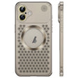 For iPhone 16 Spring Buckle MagSafe Magnetic Metal Aromatherapy Phone Case(Grey) - free shipping - PMc TechLife - Order now!