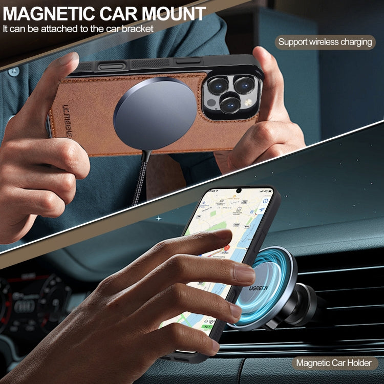 For iPhone 16 Pro Max LC.IMEEKE L5 Series Detachable RFID Card Bag Magsafe Phone Case(Brown) - free shipping - PMC Jewellery - Order now!