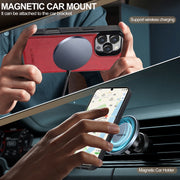 For iPhone 16 Pro Max LC.IMEEKE L5 Series Detachable RFID Card Bag Magsafe Phone Case(Red)