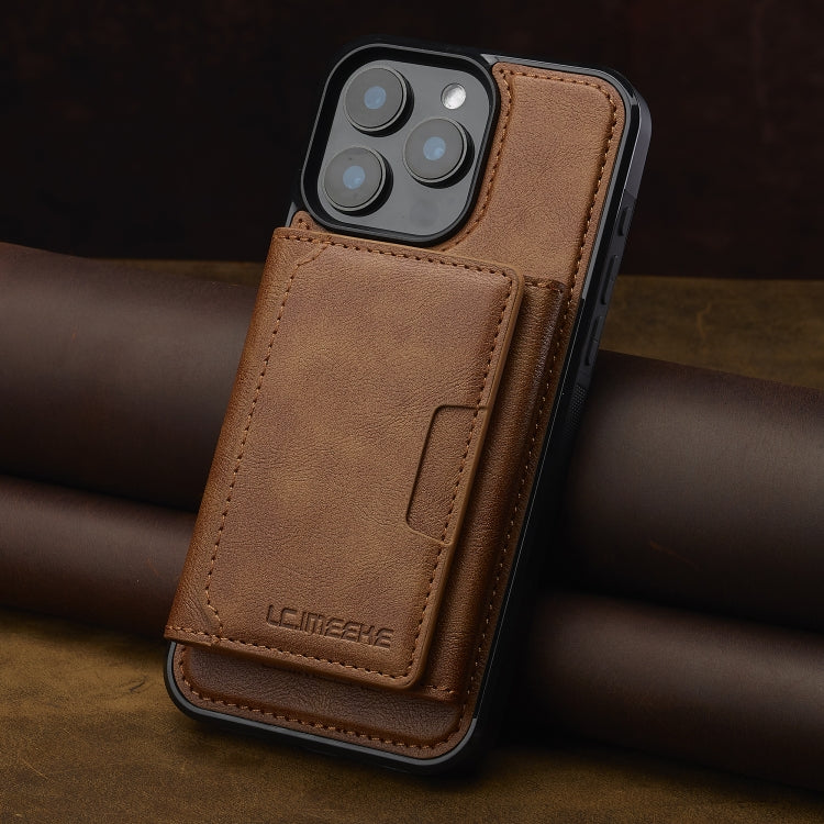 For iPhone 16 Pro LC.IMEEKE L5 Series Detachable RFID Card Bag Magsafe Phone Case(Brown) - free shipping - PMC Jewellery - Order now!