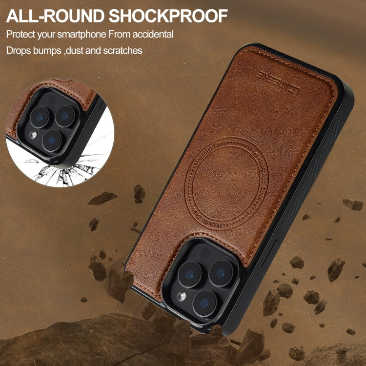 For iPhone 16 Pro LC.IMEEKE L5 Series Detachable RFID Card Bag Magsafe Phone Case(Brown) - free shipping - PMC Jewellery - Order now!