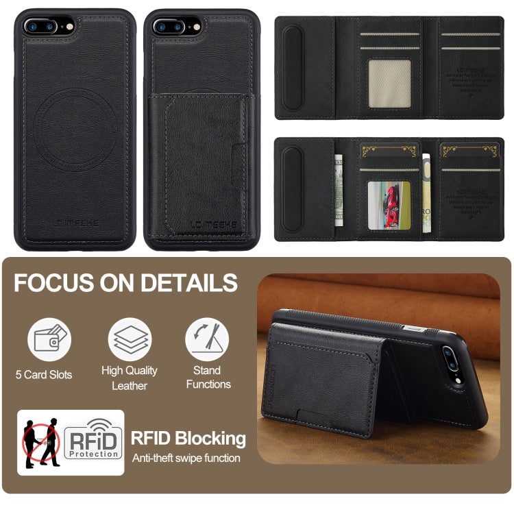 For iPhone 16e LC.IMEEKE L5 Series Detachable RFID Card Bag Magsafe Phone Case(Black) - iPhone 16e Cases by LC.IMEEKE | Online Shopping South Africa | PMC TechLife | Buy Now Pay Later Mobicred