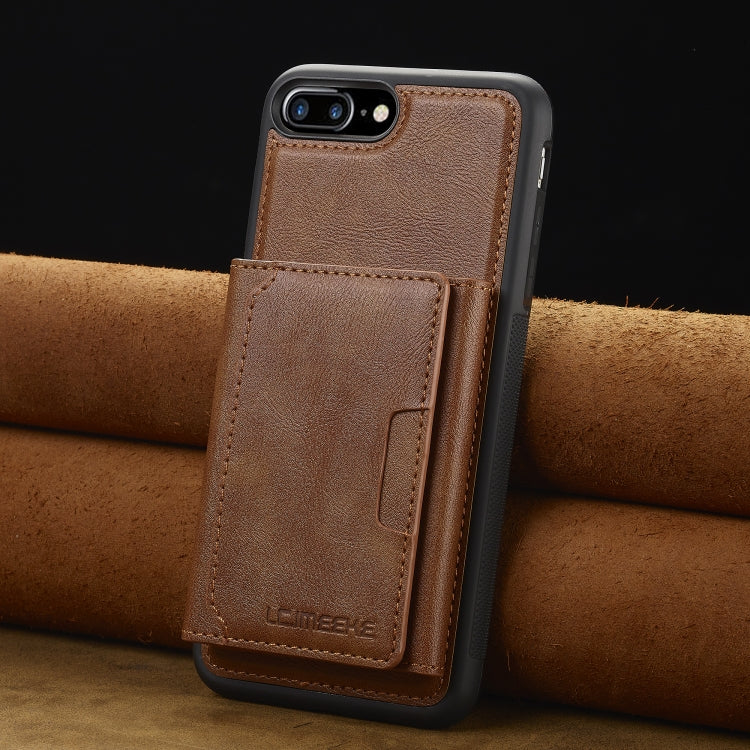 For iPhone 16e LC.IMEEKE L5 Series Detachable RFID Card Bag Magsafe Phone Case(Brown) - iPhone 16e Cases by LC.IMEEKE | Online Shopping South Africa | PMC TechLife | Buy Now Pay Later Mobicred