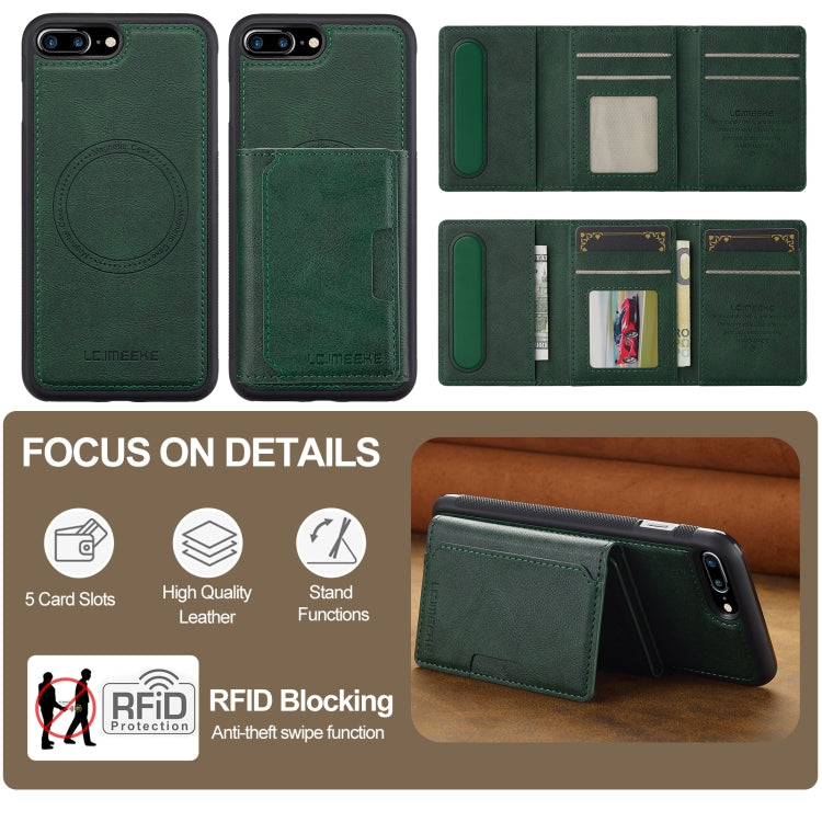 For iPhone 16e LC.IMEEKE L5 Series Detachable RFID Card Bag Magsafe Phone Case(Green) - free shipping - PMC TechLife - Order now!