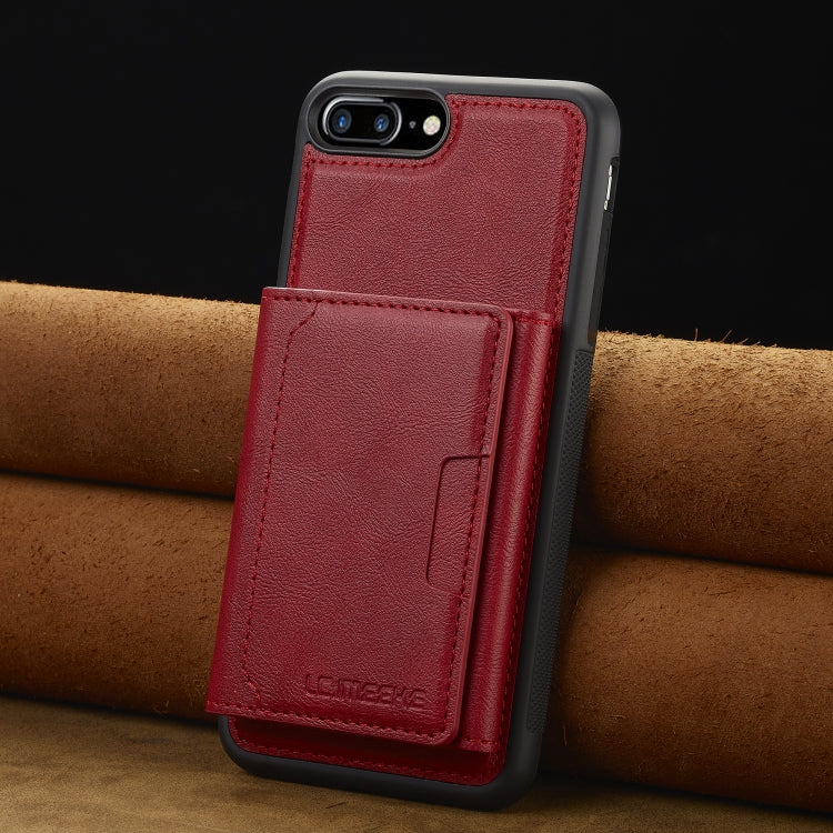 For iPhone 16e LC.IMEEKE L5 Series Detachable RFID Card Bag Magsafe Phone Case(Red) - iPhone 16e Cases by LC.IMEEKE | Online Shopping South Africa | PMC TechLife | Buy Now Pay Later Mobicred