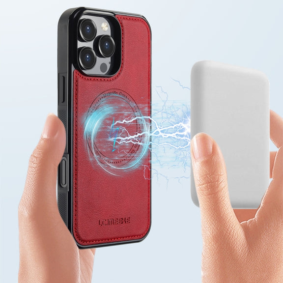 For iPhone 16 Pro Max LC.IMEEKE Magsafe Phone Case(Red)