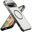 For Google Pixel 9 Irregular Alloy Frame Fosted Translucent MagSafe Phone Case(Black) - Google Cases by PMC TechLife | Online Shopping South Africa | PMC TechLife | Buy Now Pay Later Mobicred