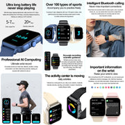 ZW36A 1.83 inch BT Call Smart Watch, Blood oxygen / Blood Pressure / Heart Rate(Gold)