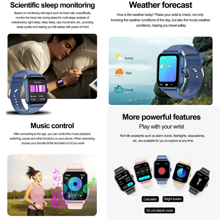 ZW36A 1.83 inch BT Call Smart Watch, Blood oxygen / Blood Pressure / Heart Rate(Blue) - Smart Wristbands by PMC TechLife | Online Shopping South Africa | PMC TechLife | Buy Now Pay Later Mobicred