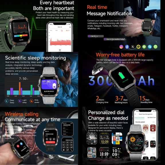 ZW69 1.97 inch AMOLED Outdoor Sports BT Call Smart Watch, Blood Oxygen / Heart Rate / Remote Photography / Sleep monitoring(Grey)