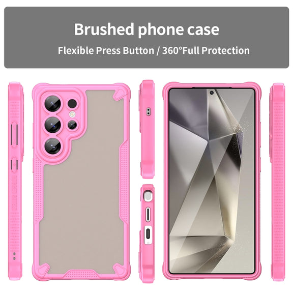 For Samsung Galaxy S25 Ultra 5G Armor Glaze PC Hybrid TPU Phone Case(Pink)