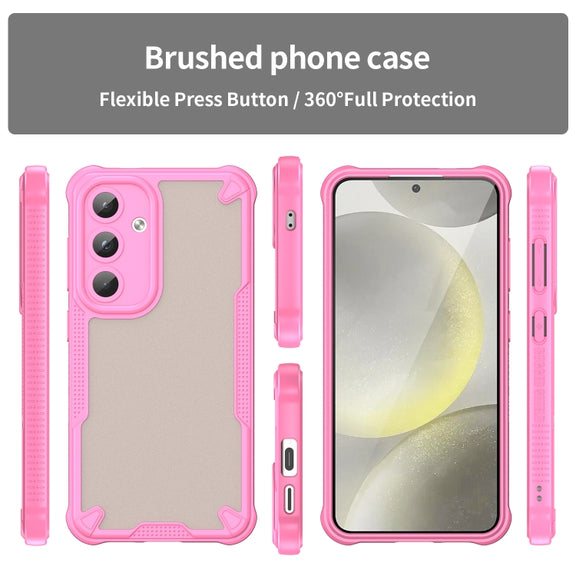 For Samsung Galaxy S25 5G Armor Glaze PC Hybrid TPU Phone Case(Pink)