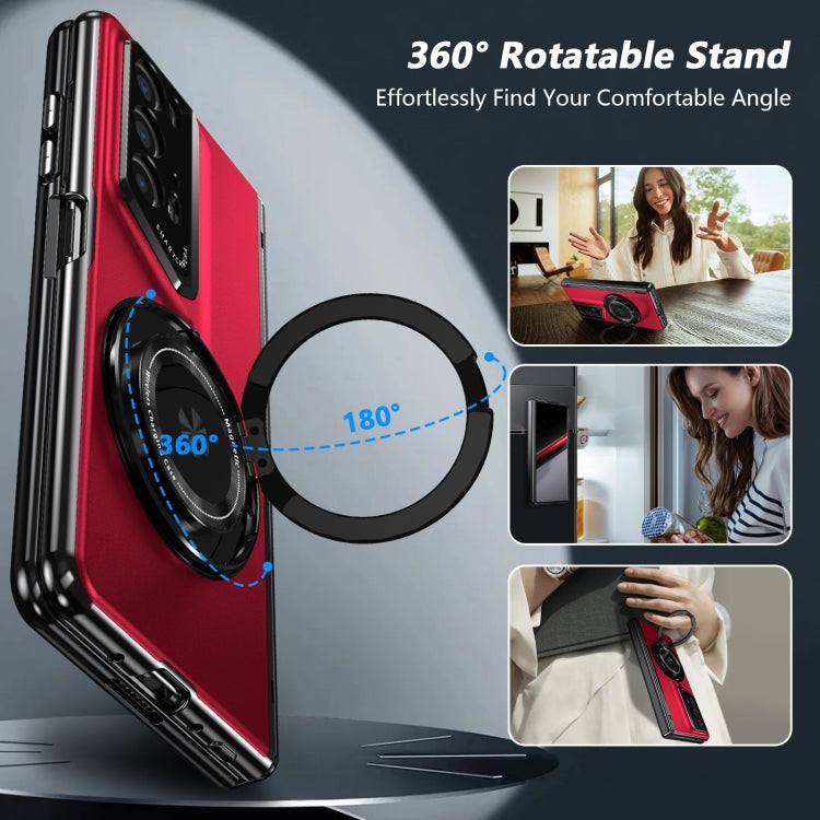 For Honor Magic V2 RSR Porsche Design Gold Medal Rotating Folding Series Ring Holder Phone Case(Red) - Honor Cases by PMC TechLife | Online Shopping South Africa | PMC TechLife | Buy Now Pay Later Mobicred