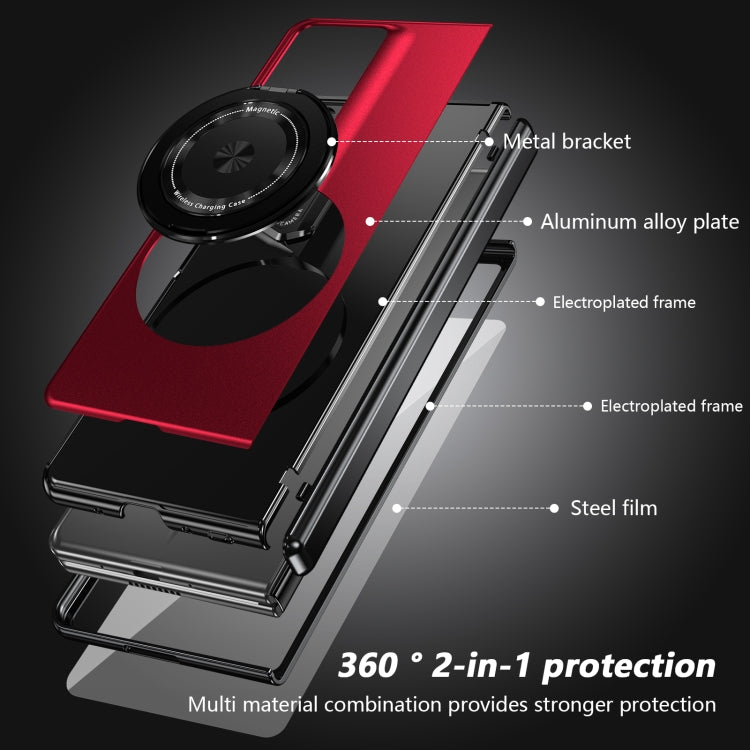 For Honor Magic V2 RSR Porsche Design Gold Medal Rotating Folding Series Ring Holder Phone Case(Red) - Honor Cases by PMC TechLife | Online Shopping South Africa | PMC TechLife | Buy Now Pay Later Mobicred