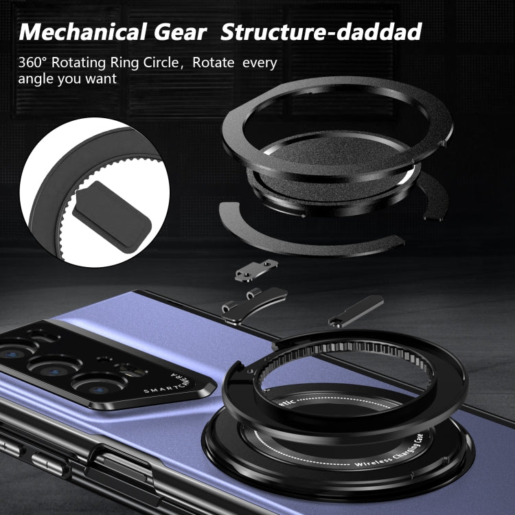For Honor Magic V2 RSR Porsche Design Gold Medal Rotating Folding Series Ring Holder Phone Case(Blue) - Honor Cases by PMC TechLife | Online Shopping South Africa | PMC TechLife | Buy Now Pay Later Mobicred