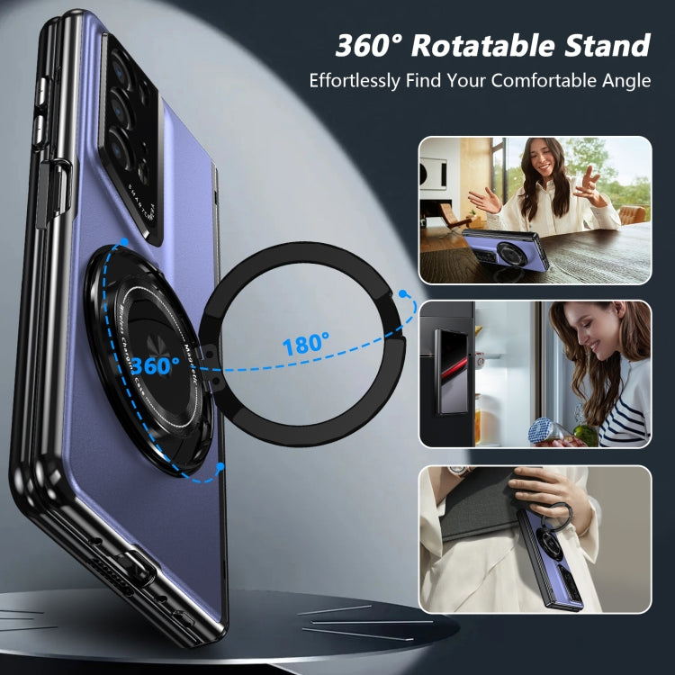 For Honor Magic V2 RSR Porsche Design Gold Medal Rotating Folding Series Ring Holder Phone Case(Blue) - Honor Cases by PMC TechLife | Online Shopping South Africa | PMC TechLife | Buy Now Pay Later Mobicred