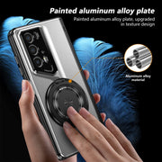 For Honor Magic V2 RSR Porsche Design Gold Medal Rotating Folding Series Ring Holder Phone Case(Silver)