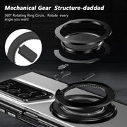 For Honor Magic V2 RSR Porsche Design Gold Medal Rotating Folding Series Ring Holder Phone Case(Silver)