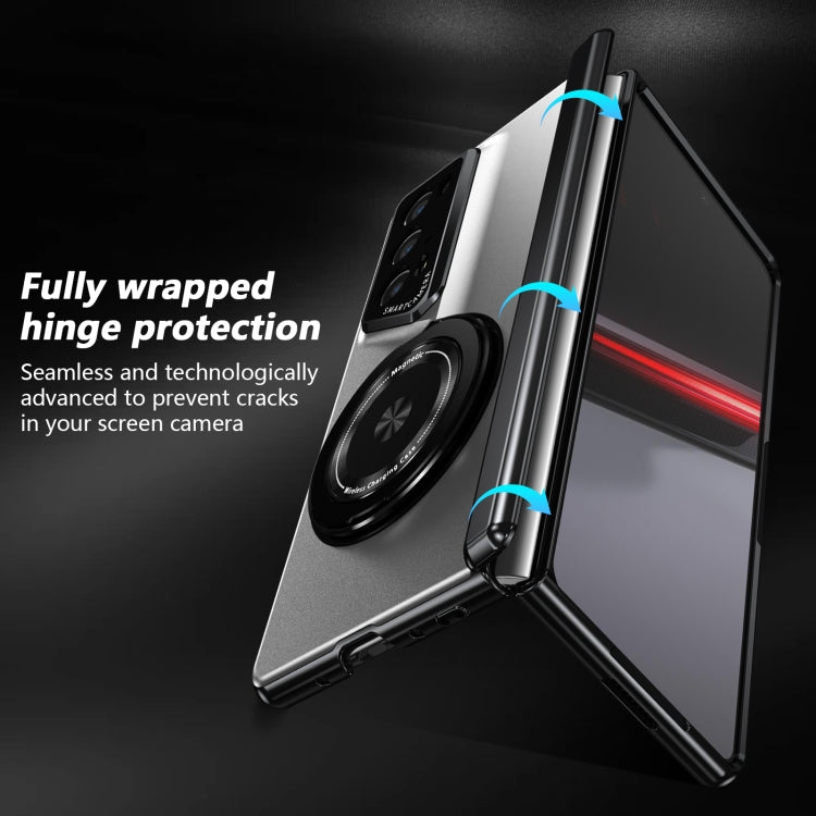 For Honor Magic V2 RSR Porsche Design Gold Medal Rotating Folding Series Ring Holder Phone Case(Silver) - Honor Cases by PMC TechLife | Online Shopping South Africa | PMC TechLife | Buy Now Pay Later Mobicred
