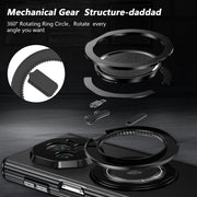 For Honor Magic V3 Gold Medal Rotating Folding Series Ring Holder Phone Case(Black)
