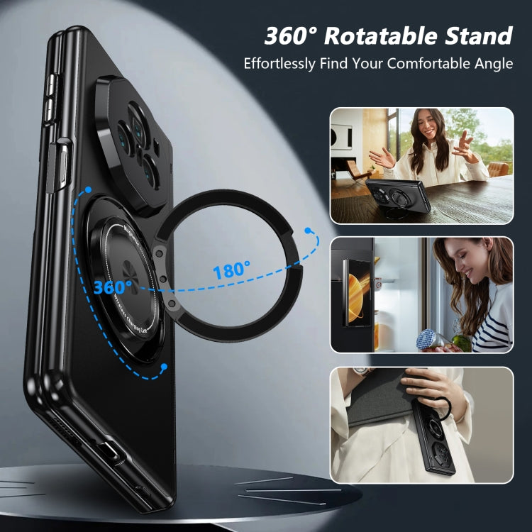 For Honor Magic V3 Gold Medal Rotating Folding Series Ring Holder Phone Case(Black) - Honor Cases by PMC TechLife | Online Shopping South Africa | PMC TechLife | Buy Now Pay Later Mobicred