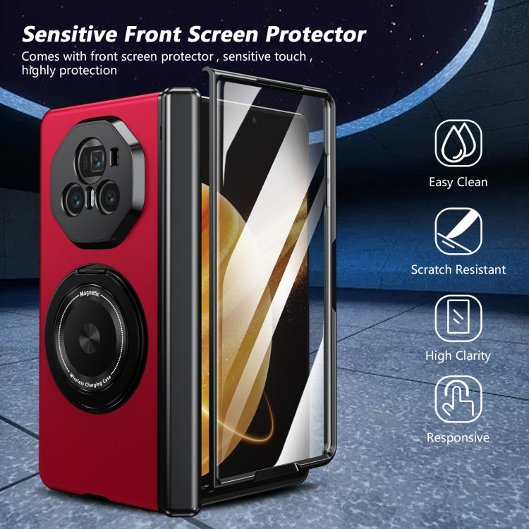 For Honor Magic V3 Gold Medal Rotating Folding Series Ring Holder Phone Case(Red) - free shipping - PMC TechLife - Order now!