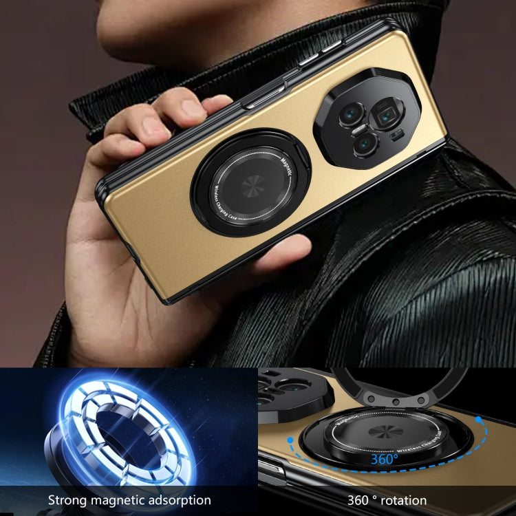 For Honor Magic V3 Gold Medal Rotating Folding Series Ring Holder Phone Case(Gold) - Honor Cases by PMC TechLife | Online Shopping South Africa | PMC TechLife | Buy Now Pay Later Mobicred