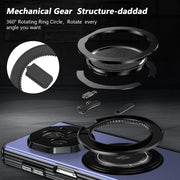 For Honor Magic V3 Gold Medal Rotating Folding Series Ring Holder Phone Case(Blue)