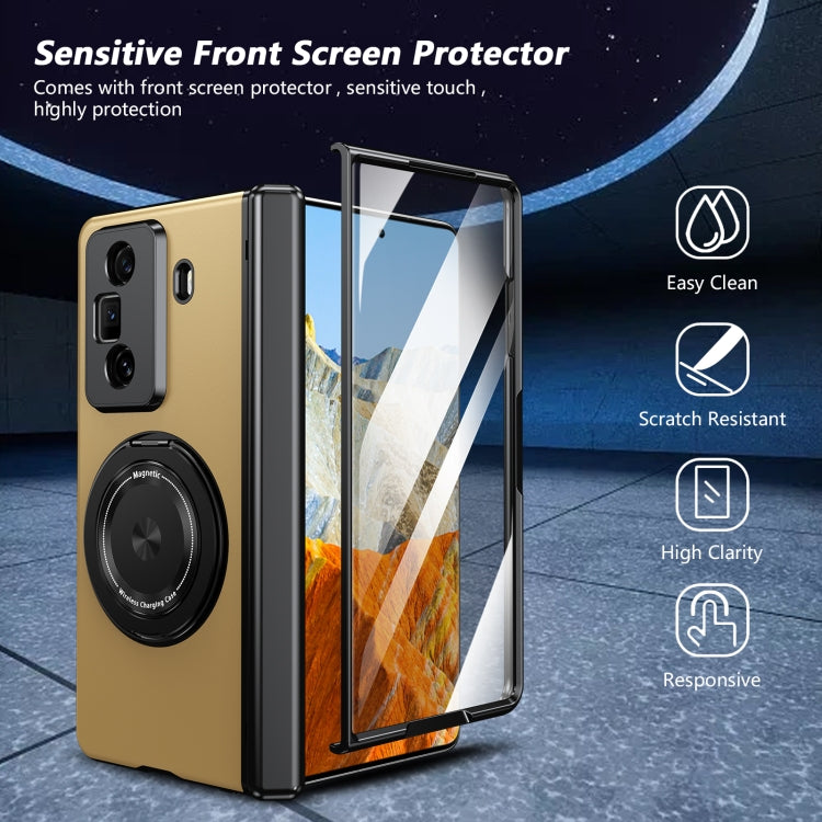 For Honor Magic Vs3 Gold Medal Rotating Folding Series Ring Holder Phone Case(Gold) - Honor Cases by PMC TechLife | Online Shopping South Africa | PMC TechLife | Buy Now Pay Later Mobicred