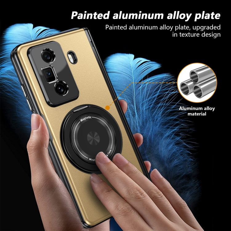 For Honor Magic Vs3 Gold Medal Rotating Folding Series Ring Holder Phone Case(Gold) - Honor Cases by PMC TechLife | Online Shopping South Africa | PMC TechLife | Buy Now Pay Later Mobicred