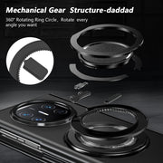 For Huawei Mate X5 Gold Medal Rotating Folding Series Ring Holder Phone Case(Black)