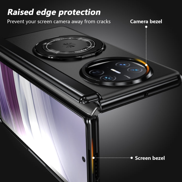 For Huawei Mate X5 Gold Medal Rotating Folding Series Ring Holder Phone Case(Black) - Huawei Cases by PMC TechLife | Online Shopping South Africa | PMC TechLife | Buy Now Pay Later Mobicred