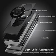 For Huawei Mate X5 Gold Medal Rotating Folding Series Ring Holder Phone Case(Black)